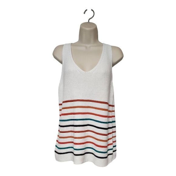 Women's Knit Strappy Tank Tops Scoop Neck Basic Colorblock Casual Flowy Size S - Picture 2 of 8